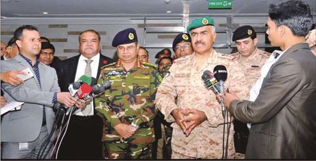 Chief of Staff of Kuwait Armed Forces Lt Gen Mohamed Khaled al-Khadher speaks to newsmen about the rescue operation by the Bangladesh army.