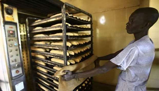 A Sudanese man works at a bakery in Khartoum on Friday.