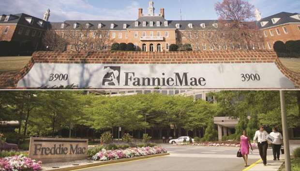 Fannie Mae headquarters in Washington, DC (top) and Freddie Mac headquarters in McLean, Virginia. The two companies guarantee nearly $5tn in mortgage bonds, which keeps borrowing costs low and helps make home loans readily available.