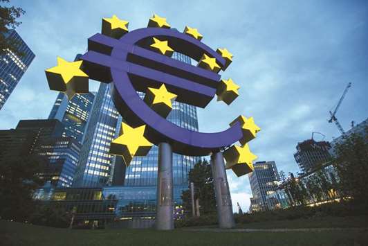 The euro sign sculpture is illuminated outside the European Central Bank headquarters in Frankfurt (file). The ECB is heading for a two-year leadership overhaul that peaks with the selection of a successor to President Mario Draghi, and it will be politics as much as ability that determines who get the jobs.