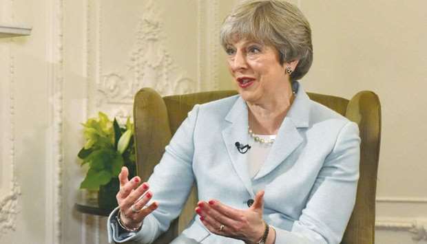 Prime Minister Theresa May speaks on the BBCu2019s Andrew Marr Show.