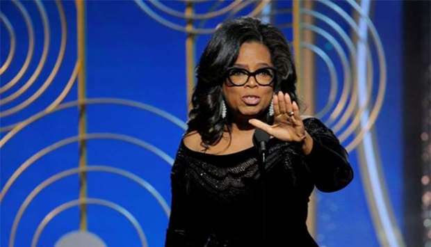 Oprah Winfrey speaks after accepting the Cecil B. Demille Award at the 75th Golden Globe Awards in Beverly Hills, California, on Sunday.
