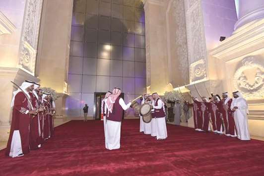 A traditional Qatari cultural presentation.