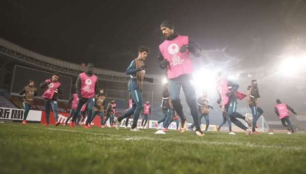 The Qatar team train in Changzhou