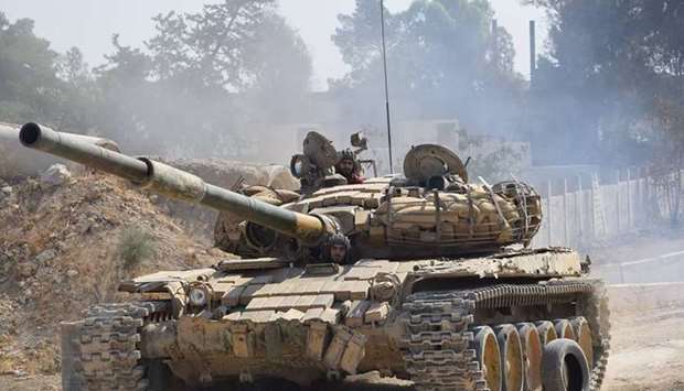 Syrian troops near Golan Heights. File picture