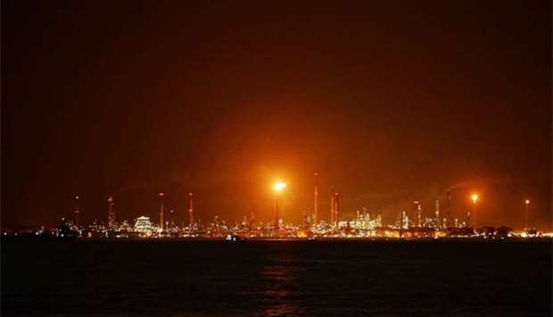 The Royal Dutch Shell's Pulau Bukom offshore petroleum complex in Singapore.