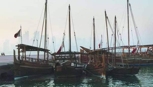 Traditional boats are seen in Doha (file). Qataru2019s gross domestic product is expected to reach $219bn by 2023, according to FocusEconomics
