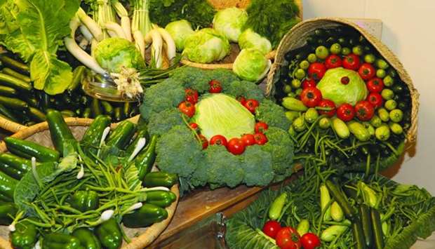 A variety of fresh local vegetables are available at the Mahaseel festival 