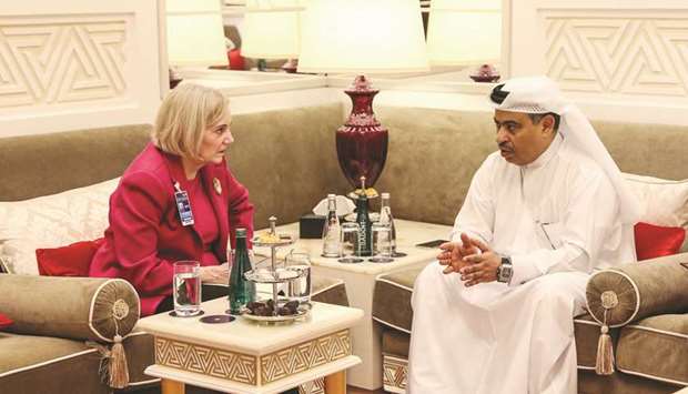 Al-Kuwari with ambassador Anne Patterson, president of the US-Qatar Business Council.