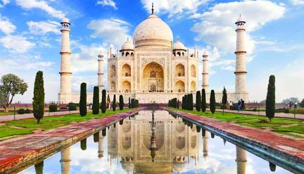 Taj Mahal, an ivory-white marble mausoleum built in Agra, India in 1632, is one of the world's best-