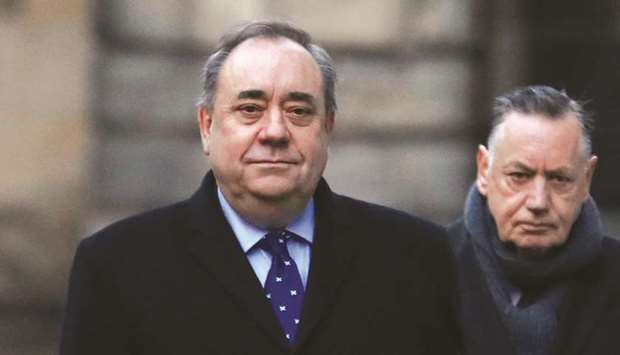 Former first minister of Scotland, Alex Salmond, arrives at the Court of Session in Edinburgh, Scotland.