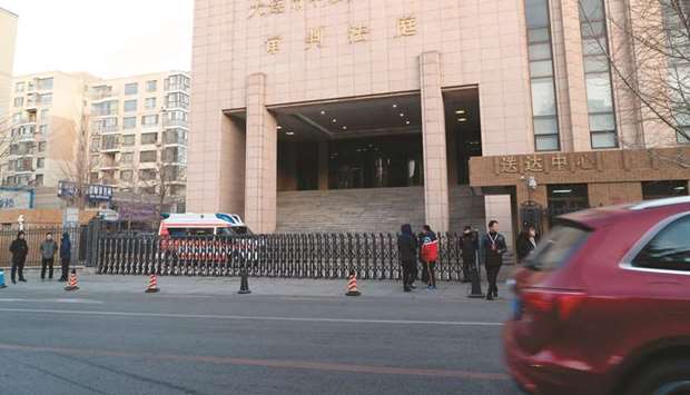 The Dalian Intermediate Peopleu2019s Court before the retrial of Canadian Robert Lloyd Schellenberg on drug trafficking charges, in Chinau2019s northeast Liaoning province.
