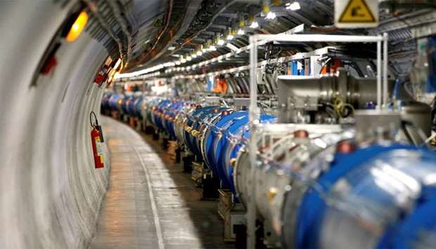 A general view of the Large Hadron Collider (LHC) experiment during a media visit at the Organization for Nuclear Research (CERN) in Saint-Genis-Pouilly, France