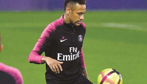 Neymar trains at the Aspire academy yesterday. PICTURE: Noushad Thekkayil