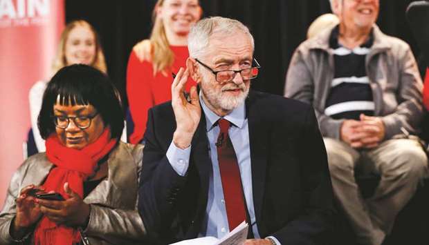 Labour leader Jeremy Corbyn reacts as he gives a speech days after he called a vote of no-confidence in Prime Minister Theresa Mayu2019s government, in Hastings, Britain, yesterday.