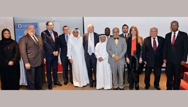 Dr R Seetharaman joins dignitaries during the knowledge sharing session hosted by the bank and Canadian Business Council in Qatar.