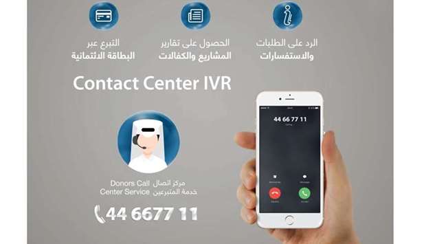 The donor can also contact by phone at any time and from anywhere in the world to make a contribution.