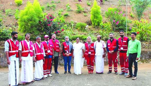 QRCS and IRCS officials during their visit to Kerala