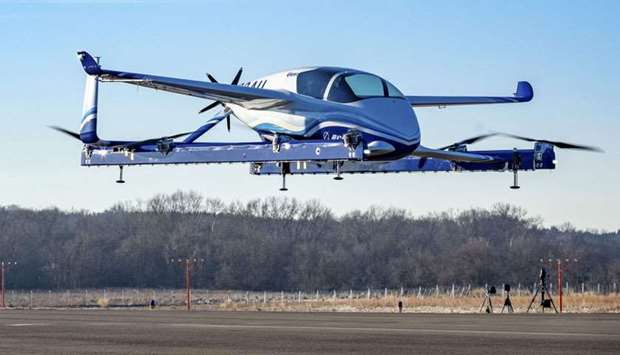 Boeing, shows a prototype ,flying car, -- part of a project aimed at ,on-demand autonomous air transportation,