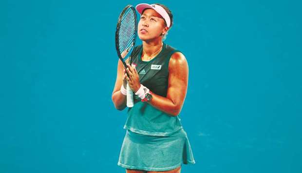 Japanu2019s Naomi Osaka celebrates his victory against Czech Republicu2019s Karolina Pliskova in the Australian Open semi-final yesterday. (AFP)