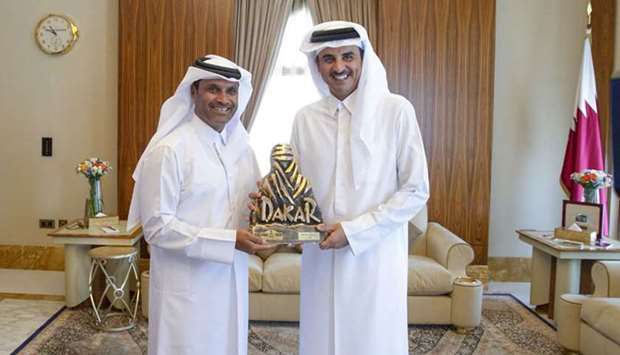 His Highness the Amir Sheikh Tamim bin Hamad Al-Thani meets Nasser Al Attiyah