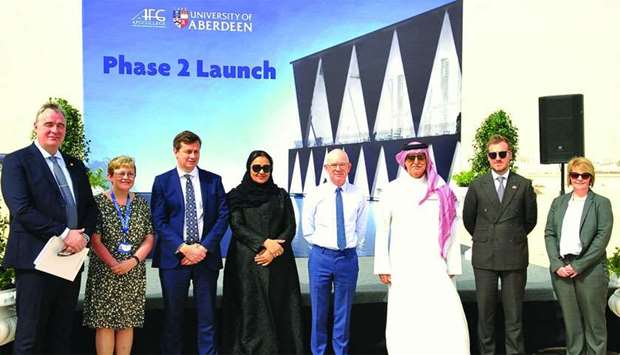 Dr Sheikha Aisha bint Faleh al-Thani with Aberdeen University and AFG College officials. PICTURES: Nasar TK