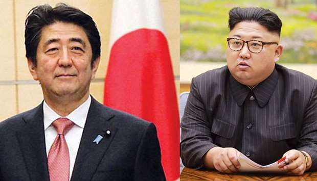 Shinzo Abe and Kim Jong-un