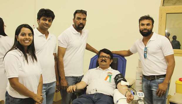 FILE PHOTO: Members of Fun Day Club along with the volunteers during a blood donation drive held previously. Photos supplied