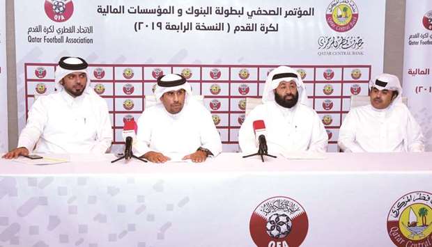 Officials during the 4th Banks and Financial Institutions Football League draw ceremony yesterday.