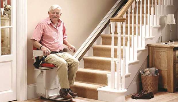 Dwellings with lifts or stair-glides are helpful. (Picture courtesy: Cainu2019s Mobility website)