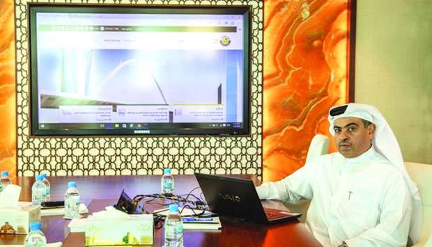 HE the Minister of Commerce and Industry Ali bin Ahmed al-Kuwari inaugurates the new website.