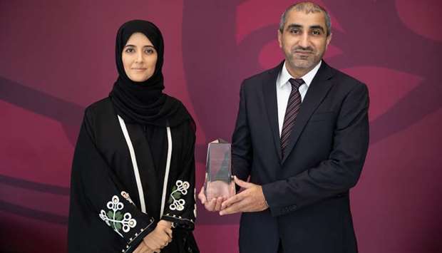 Major Othman al-Homoud, deputy head, Cyber-Security Unit, Security Committee; and Maryam al-Muftah, director, IT at SC, accepted the award on behalf of the SC