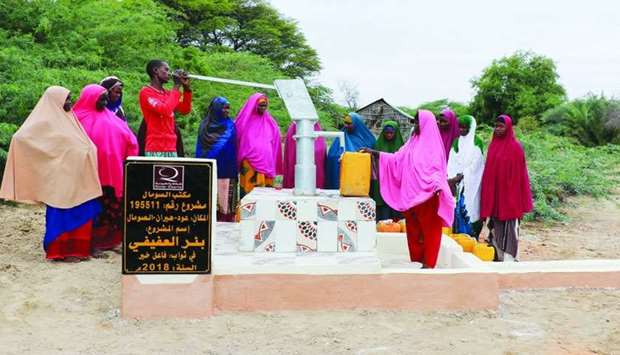 Qatar Charity provides clean drinking water to drought-hit people in Somalia