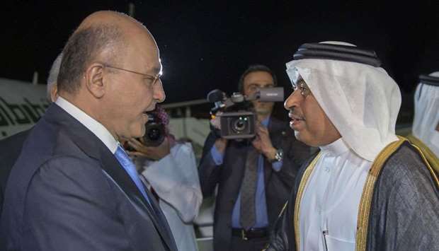 Iraqi president arrives in Doha
