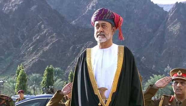 Oman's Sultan Haitham bin Tariq, during the swearing in ceremony as Oman's new leader