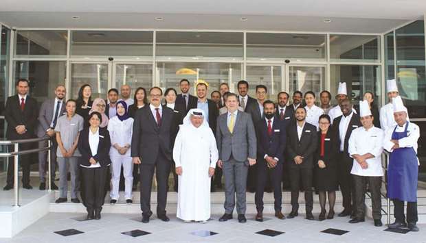 HE Sheikh Faisal during the opening of the DoubleTree by Hilton Doha-Al Sadd hotel.