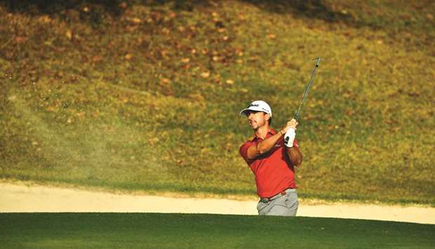 Wade Ormsby of Australia playing a shot during round three of the Hong Kong Open at the Fanling Golf Club yesterday. (AFP)