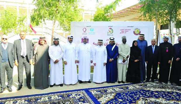HE the Minister of Education and Higher Education, Dr Mohamed Abdul Wahed Ali al-Hammadi, with other officials at the opening of the Second Ihsaan School in Doha yesterday.