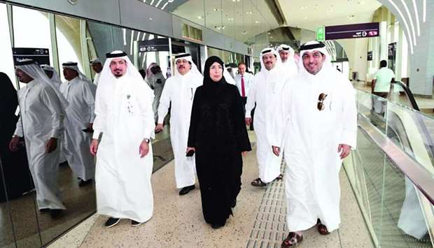 HE the Minister of Public Health Dr Hanan Mohamed al-Kuwari along with a delegation travelled to Wakra Hospital on board Doha Metro Wednesday. The delegation departed from the White Palace Metro Station and visited Hamad Hospital Metro Station, located near Hamad General Hospitalu2019s Emergency Department on their way to Al Wakra Metro Station. The delegation was received by Ajlan Eid al-Enazi, chief, Strategy and Business Development, Qatar Rail.