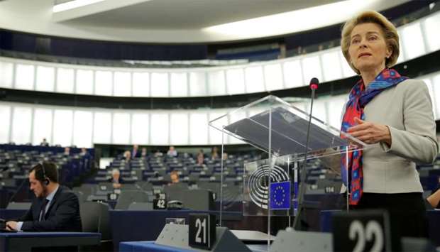 European Commission President Ursula von der Leyen addresses the European Parliament in Strasbourg