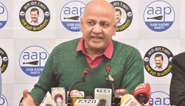 Delhi Deputy Chief Minister and AAP leader Manish Sisodia addresses a press conference to announce the names of candidates yesterday.