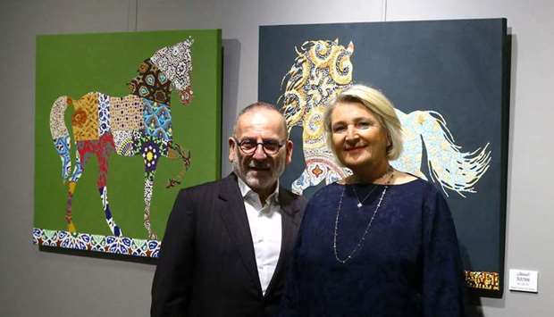 ARTISTS: Luigi Ballarin, artist, left, with Beste Gursu, curator. Photo by Jayan Orma
