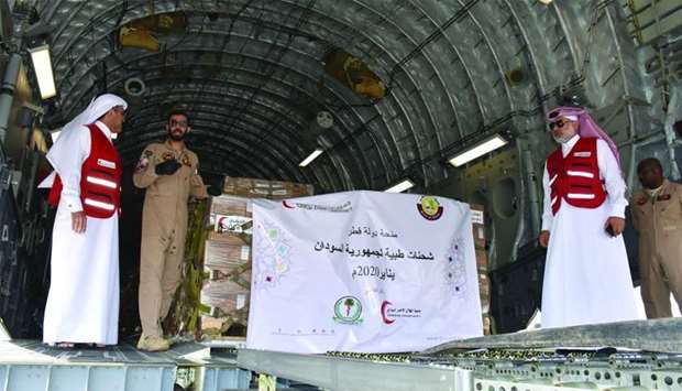 A Qatar Amiri Air Force aircraft arrived in Khartoum on Sunday to deliver the first shipment of medical aid donated by Qatar to Sudan.
