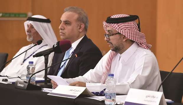 Dr al-Derham, Dr Zweiri, and Dr al-Mesfer at the conference.
