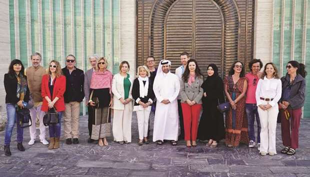 The dignitaries and artists after announcing the u2018Spanish art in Dohau2019 exhibition.