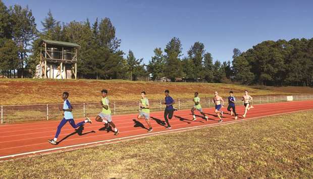 Aspire Academyu2019s student-athletes in action during their winter training camp in Iten, Kenya.