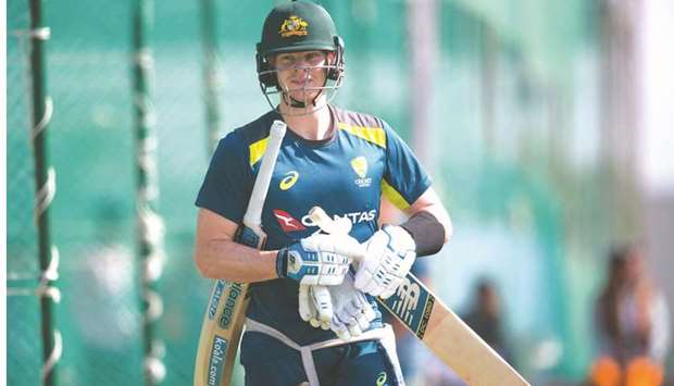File photo of Australiau2019s Steve Smith during a practice session in Rajkot on January 16, 2020. (AFP)