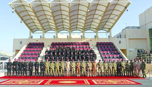 Officials of the Amiri Guard and Sultan's Special Forces with the officers on the concluding session of ,Al Kawaser 2, exercise.