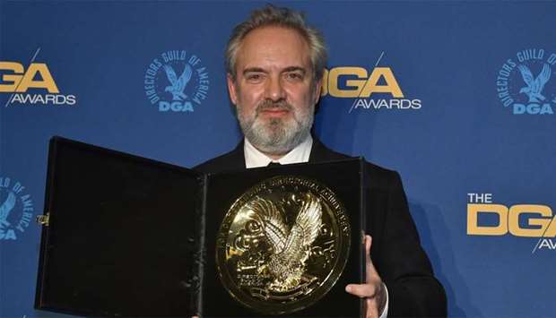 DGA Feature Film Award winner for '1917' Sam Mendes poses with the 72nd Annual Directors Guild Of America Awards
