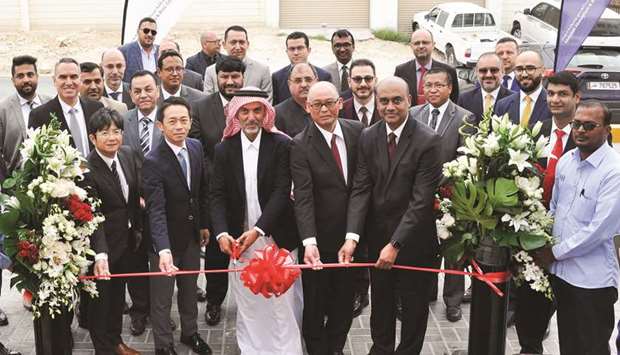 Senior AAB and Toyota Motor Corporation officials at the inauguration of the Al Khor Express Service Centre.
